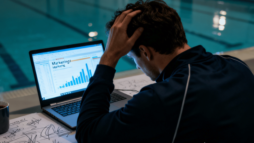 Swimming Coach try to market their swim school